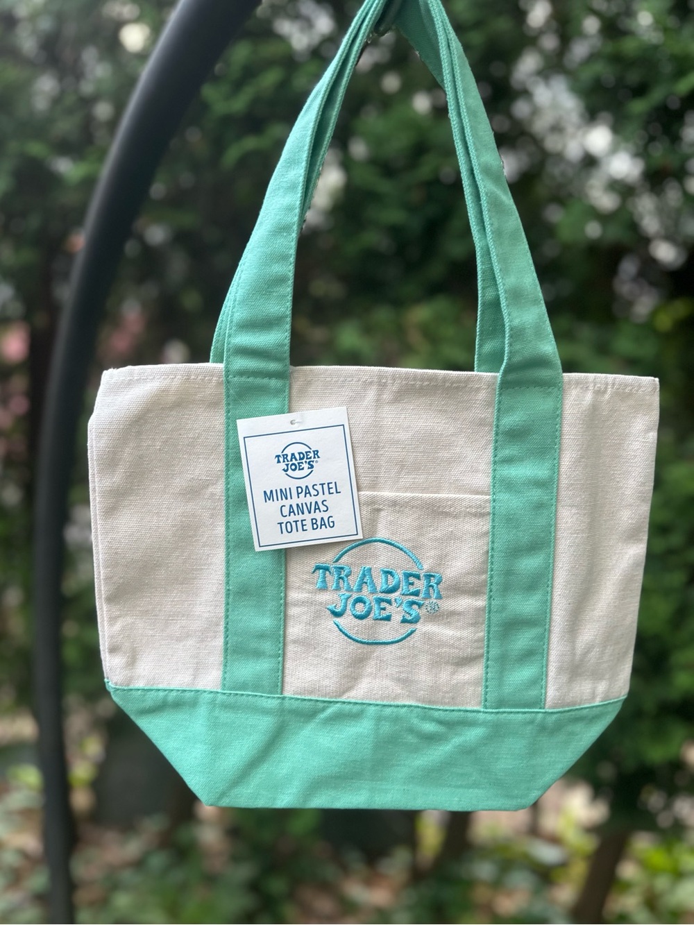 Trader Joe’s Mint Green Canvas Mini Tote Bag
